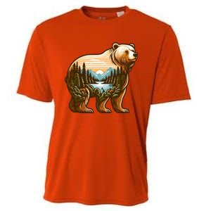 Trees Reflection Wildlife Nature Animal Forest Bear Outdoor Gift Cooling Performance Crew T-Shirt