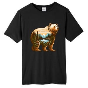 Trees Reflection Wildlife Nature Animal Forest Bear Outdoor Gift Tall Fusion ChromaSoft Performance T-Shirt