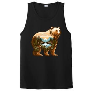 Trees Reflection Wildlife Nature Animal Forest Bear Outdoor Gift PosiCharge Competitor Tank