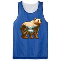 Trees Reflection Wildlife Nature Animal Forest Bear Outdoor Gift Mesh Reversible Basketball Jersey Tank