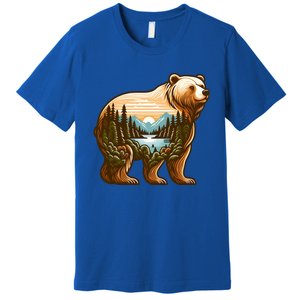 Trees Reflection Wildlife Nature Animal Forest Bear Outdoor Gift Premium T-Shirt