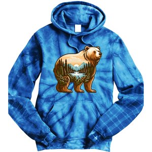 Trees Reflection Wildlife Nature Animal Forest Bear Outdoor Gift Tie Dye Hoodie