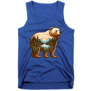 Trees Reflection Wildlife Nature Animal Forest Bear Outdoor Gift Tank Top