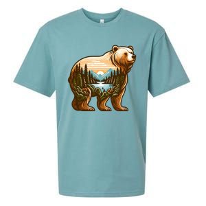 Trees Reflection Wildlife Nature Animal Forest Bear Outdoor Gift Sueded Cloud Jersey T-Shirt