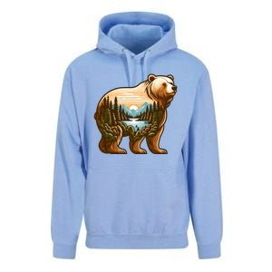 Trees Reflection Wildlife Nature Animal Forest Bear Outdoor Gift Unisex Surf Hoodie