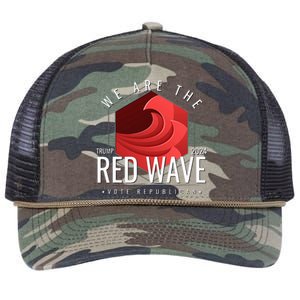 The Red Wave Is Coming 2024 Trump Gifts Retro Rope Trucker Hat Cap