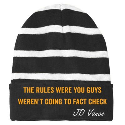 The Rules Were You Guys WerenT Going To Fact Check Vance Striped Beanie with Solid Band