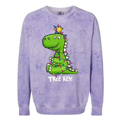 Tree Rex Xmas Trex Christmas Dinosaur Colorblast Crewneck Sweatshirt