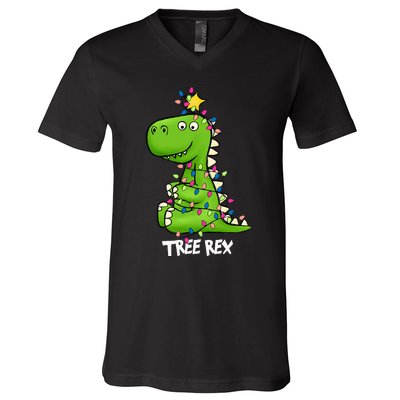 Tree Rex Xmas Trex Christmas Dinosaur V-Neck T-Shirt