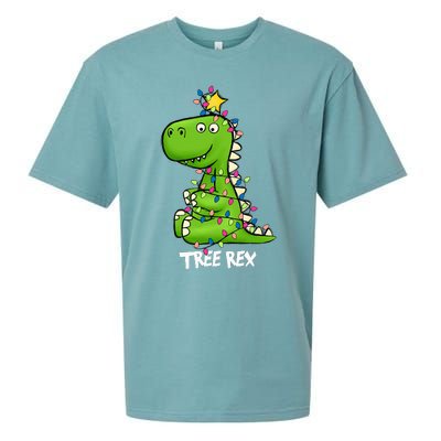 Tree Rex Xmas Trex Christmas Dinosaur Sueded Cloud Jersey T-Shirt