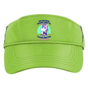 Try My Recipe Shut the Fucupcakes Funny Unicorn Adult Drive Performance Visor