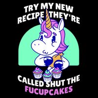 Try My Recipe Shut the Fucupcakes Funny Unicorn Drawstring Bag