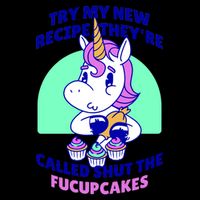 Try My Recipe Shut the Fucupcakes Funny Unicorn 16oz Travel Tumbler