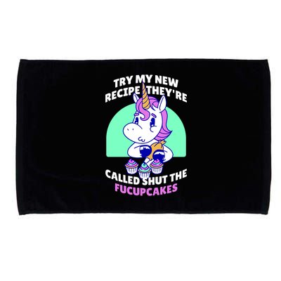 Try My Recipe Shut the Fucupcakes Funny Unicorn Microfiber Hand Towel