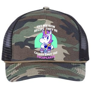 Try My Recipe Shut the Fucupcakes Funny Unicorn Retro Rope Trucker Hat Cap