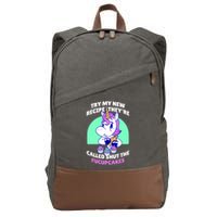 Try My Recipe Shut the Fucupcakes Funny Unicorn Cotton Canvas Backpack