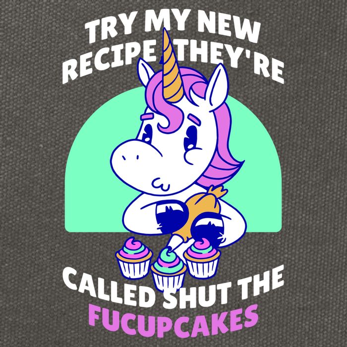 Try My Recipe Shut the Fucupcakes Funny Unicorn Cotton Canvas Backpack