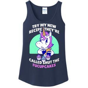 Try My Recipe Shut the Fucupcakes Funny Unicorn Ladies Essential Tank