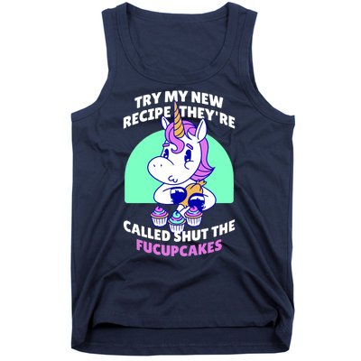 Try My Recipe Shut the Fucupcakes Funny Unicorn Tank Top