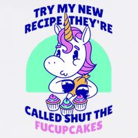 Try My Recipe Shut the Fucupcakes Funny Unicorn Garment-Dyed Sweatshirt