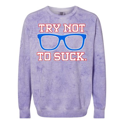 Try Not To Suck Chicago! Baseball Glasses Colorblast Crewneck Sweatshirt