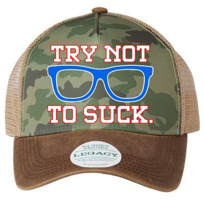 Try Not To Suck Chicago! Baseball Glasses Legacy Tie Dye Trucker Hat