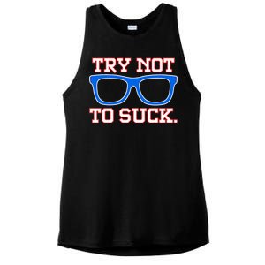 Try Not To Suck Chicago! Baseball Glasses Ladies PosiCharge Tri-Blend Wicking Tank