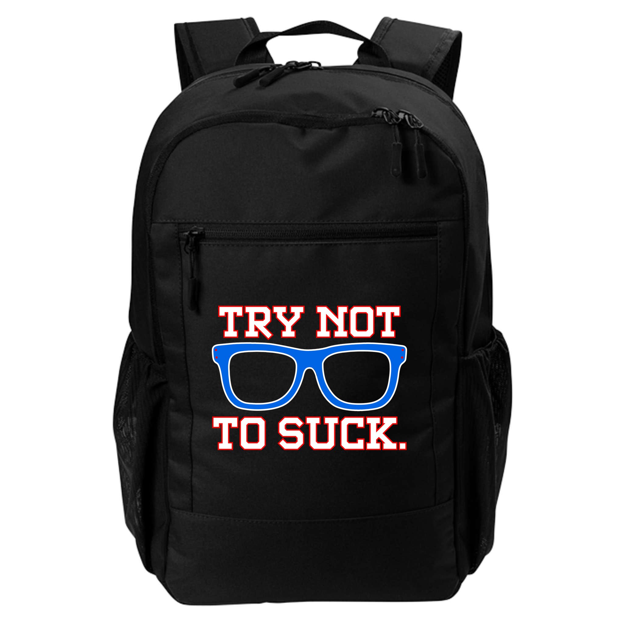 Try Not To Suck Chicago! Baseball Glasses Backpack