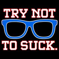 Try Not To Suck Chicago! Baseball Glasses 7-Panel Snapback Hat