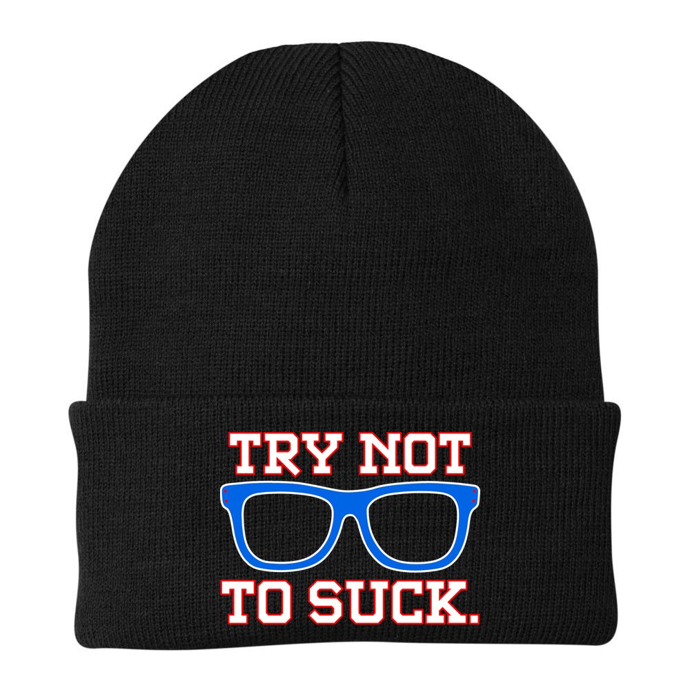 Try Not To Suck Chicago! Baseball Glasses Beanie