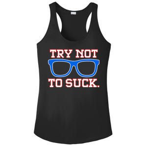 Try Not To Suck Chicago! Baseball Glasses Ladies PosiCharge Competitor Racerback Tank