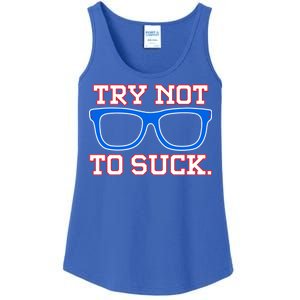 Try Not To Suck Chicago! Baseball Glasses Ladies Essential Tank