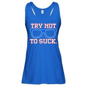 Try Not To Suck Chicago! Baseball Glasses Ladies Essential Flowy Tank