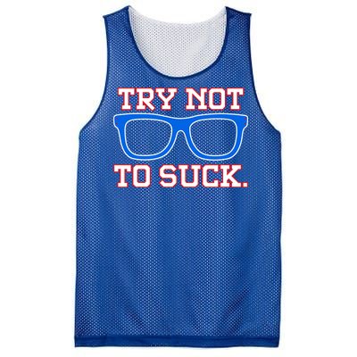 Try Not To Suck Chicago! Baseball Glasses Mesh Reversible Basketball Jersey Tank