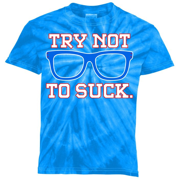 Try Not To Suck Chicago! Baseball Glasses Kids Tie-Dye T-Shirt