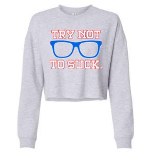 Try Not To Suck Chicago! Baseball Glasses Cropped Pullover Crew