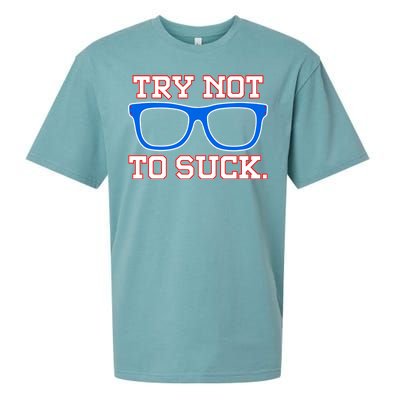 Try Not To Suck Chicago! Baseball Glasses Sueded Cloud Jersey T-Shirt