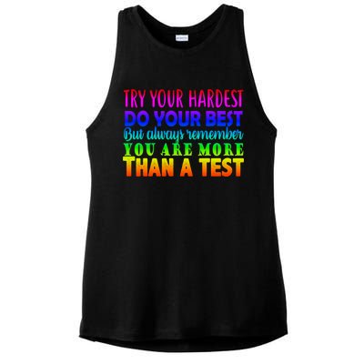 Try Your Hardest On The Test Day Ladies PosiCharge Tri-Blend Wicking Tank