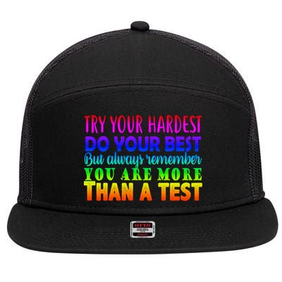 Try Your Hardest On The Test Day 7 Panel Mesh Trucker Snapback Hat