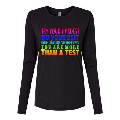 Try Your Hardest On The Test Day Womens Cotton Relaxed Long Sleeve T-Shirt