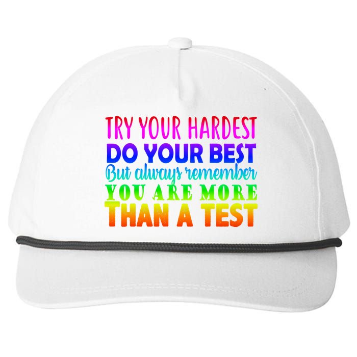 Try Your Hardest On The Test Day Snapback Five-Panel Rope Hat