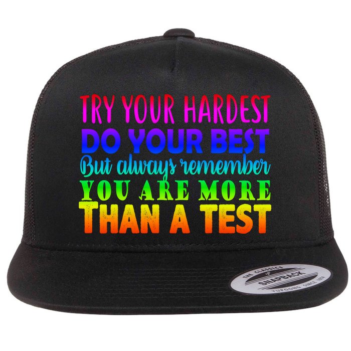 Try Your Hardest On The Test Day Flat Bill Trucker Hat