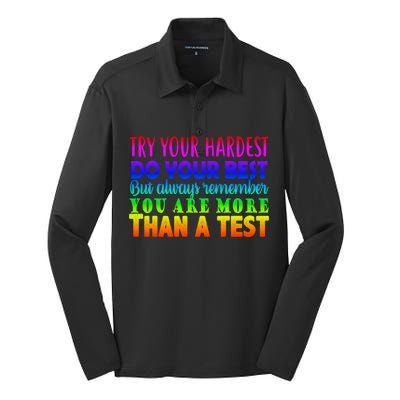 Try Your Hardest On The Test Day Silk Touch Performance Long Sleeve Polo