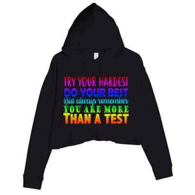 Try Your Hardest On The Test Day Crop Fleece Hoodie