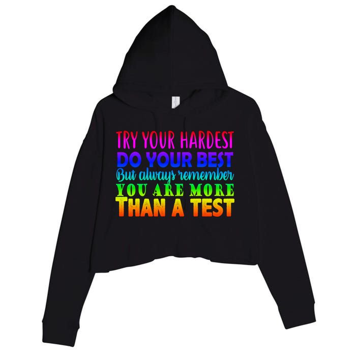 Try Your Hardest On The Test Day Crop Fleece Hoodie
