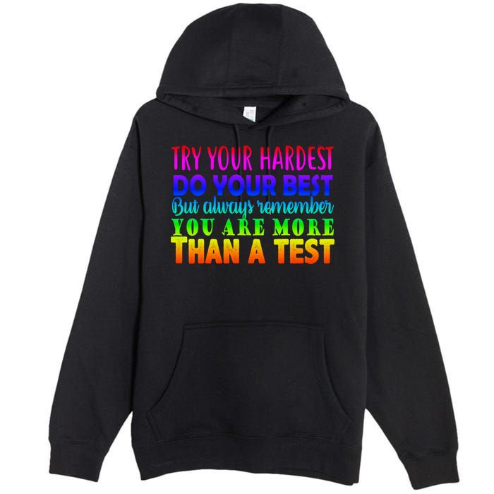 Try Your Hardest On The Test Day Premium Pullover Hoodie