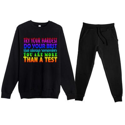 Try Your Hardest On The Test Day Premium Crewneck Sweatsuit Set