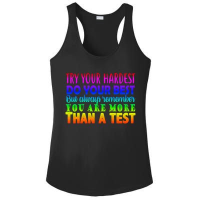 Try Your Hardest On The Test Day Ladies PosiCharge Competitor Racerback Tank