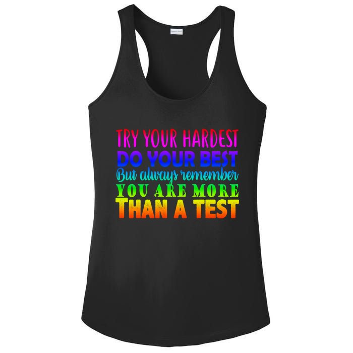 Try Your Hardest On The Test Day Ladies PosiCharge Competitor Racerback Tank