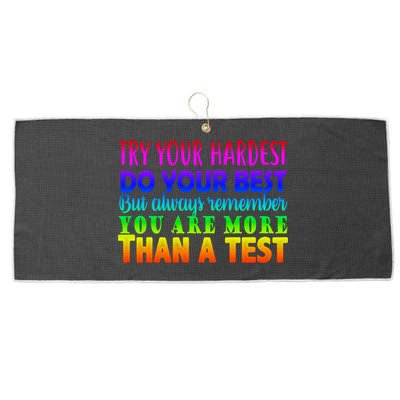 Try Your Hardest On The Test Day Large Microfiber Waffle Golf Towel